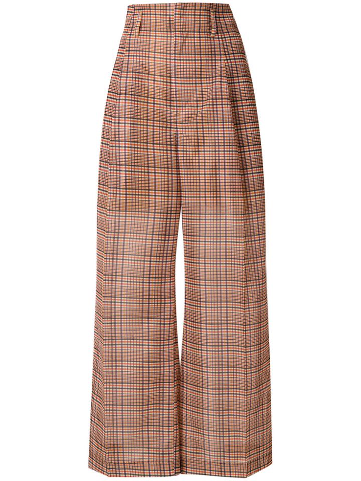 Toga Pulla Checked Wide Leg Trousers - Multicolour