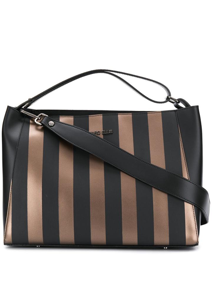 Marc Ellis Block Stripe Tote Bag - Black