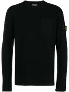 Stone Island Patch Pocket Knitted Sweater - Black