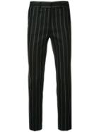 Des Prés Pinstripe Tailored Trousers - Black
