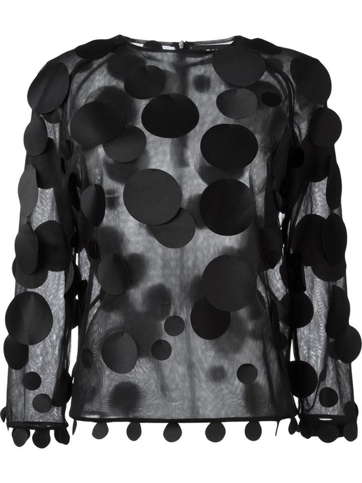 Paskal Dots Applications Sheer Blouse