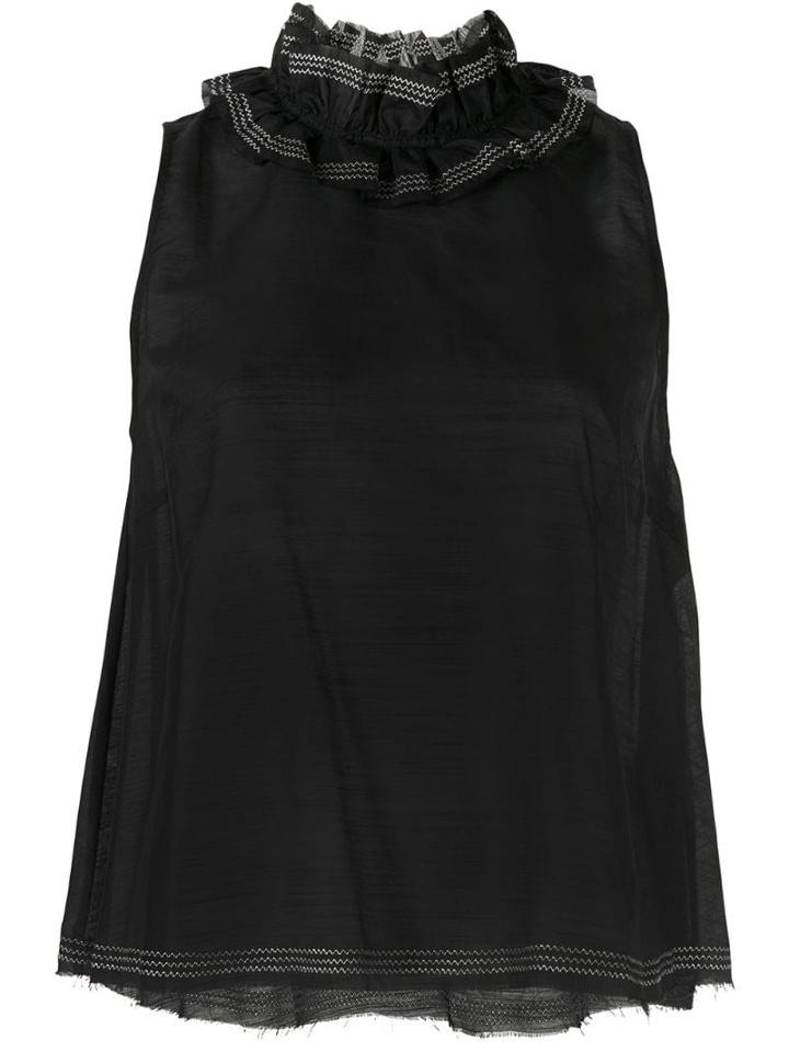 Aje Embroidered Billford Top - Black
