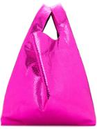 Mm6 Maison Margiela Metallic Triangle Tote - Pink & Purple