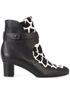 Sarah Flint Giraffe Print Ankle Boots - Black