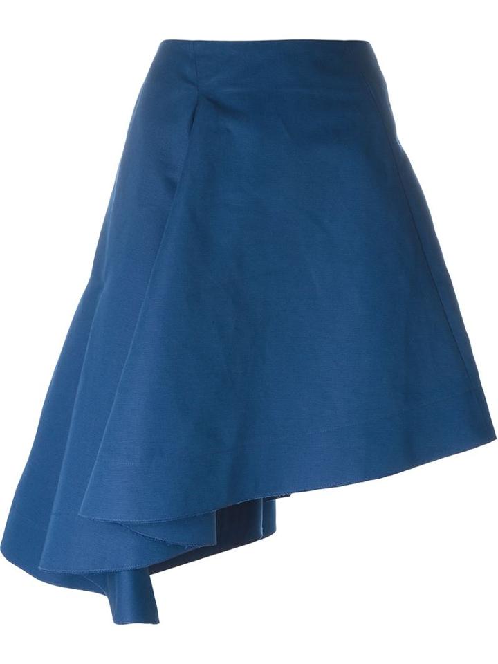Marni Asymmetric Skirt, Women's, Size: 40, Blue, Cotton/linen/flax