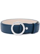 Bulgari - Round Buckle Belt - Men - Leather - One Size, Blue, Leather