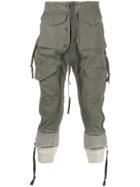 Greg Lauren Drop Crotch Trousers - Green