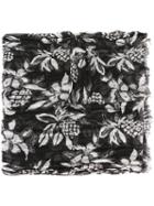 Saint Laurent Hawaiian Print Scarf, Men's, Black, Cashmere/silk