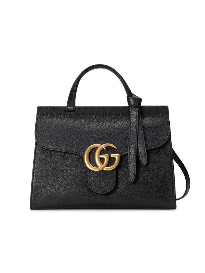 Gucci - Gg Marmont Leather Top Handle Bag - Women - Cotton/leather/metal - One Size, Women's, Black, Cotton/leather/metal