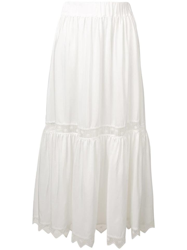 P.a.r.o.s.h. Lace Panel Maxi Skirt - White