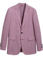 Burberry Soho Fit Linen Tailored Jacket - Pink & Purple