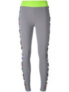 No Ka' Oi Floral Embellished Leggings - Grey