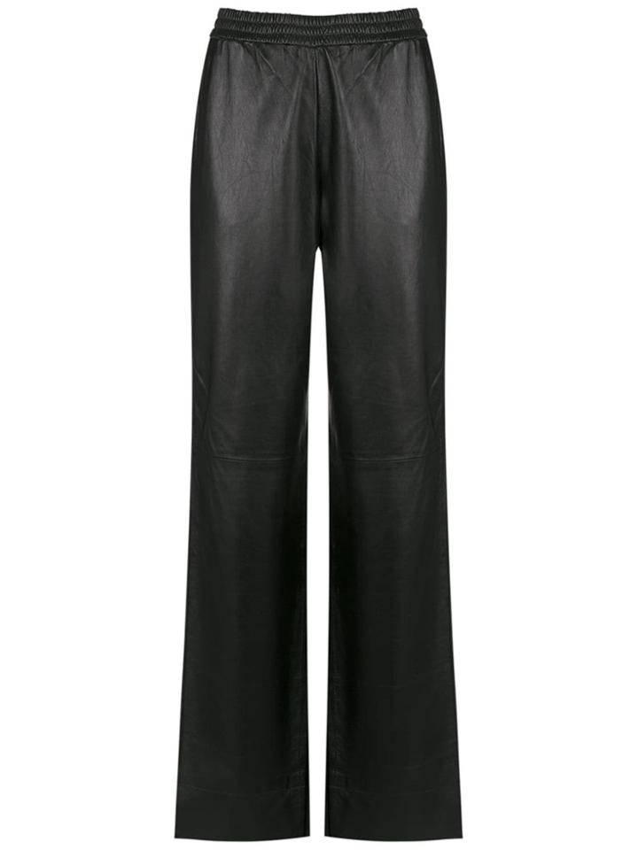 Nk Leather Palazzo Pants - Black