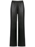 Nk Leather Palazzo Pants - Black