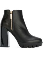 Pollini Block Heel Zip Ankle Boots