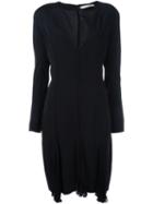 Christian Dior Vintage V-neck Dress, Women's, Size: 46, Black