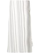 Jil Sander Striped Midi Skirt - White