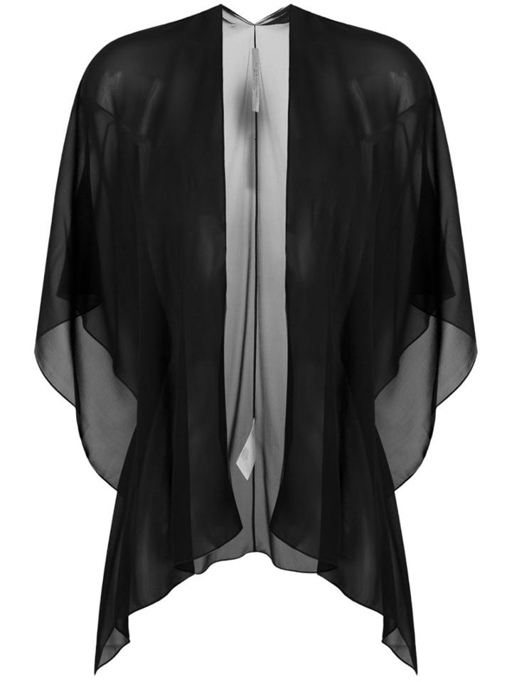 D.exterior - Sheer Open Blouse - Women - Silk - 2, Black, Silk