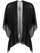 D.exterior - Sheer Open Blouse - Women - Silk - 2, Black, Silk