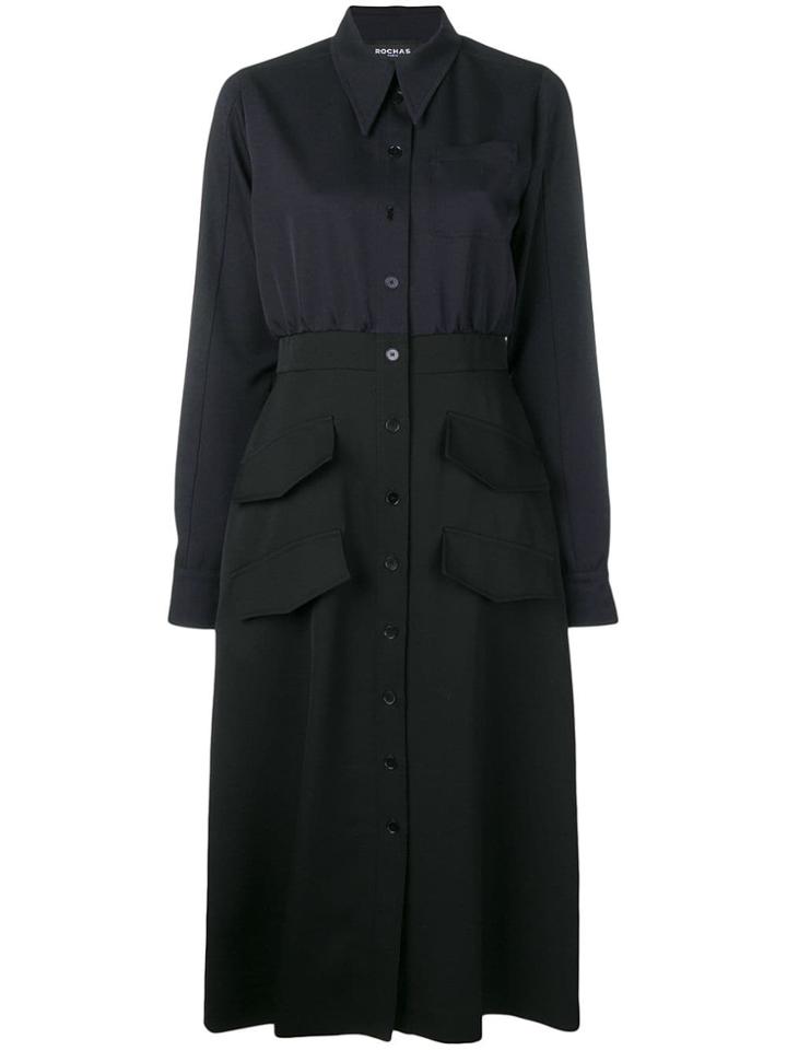 Rochas Two-tone Shirt Dress - Blue