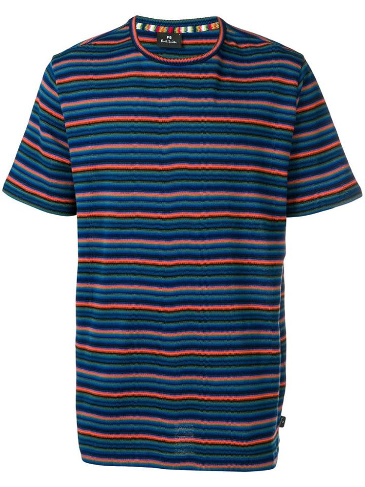 Ps Paul Smith Striped Knit T-shirt - Blue