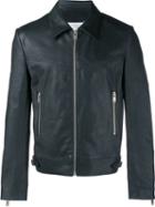Maison Margiela Cutaway Collar Jacket, Men's, Size: 54, Blue, Leather/viscose/cotton