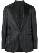 Versace Striped Patterned Dinner Jacket - Black