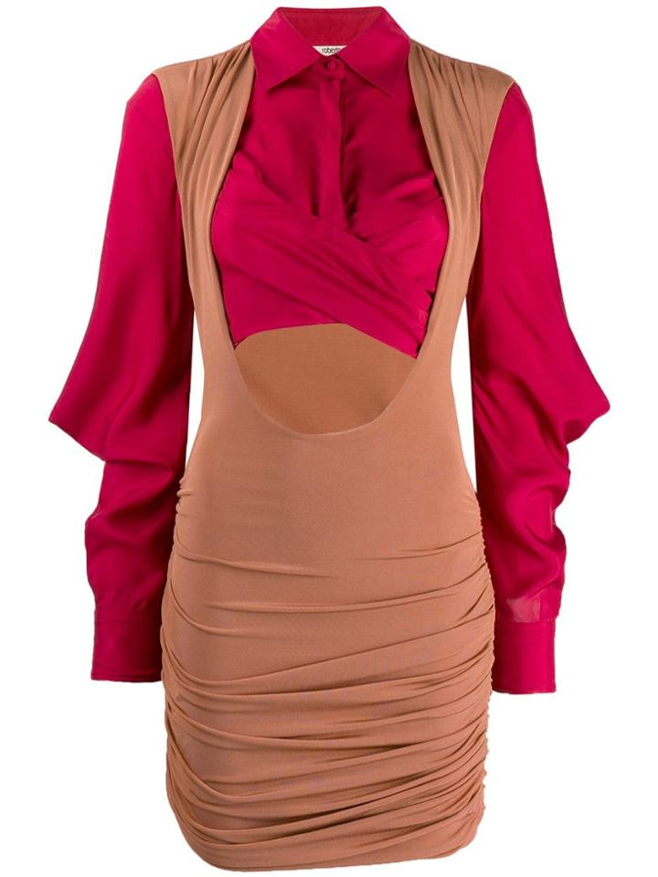 Roberto Cavalli Cut Out Shirt Dress - Neutrals