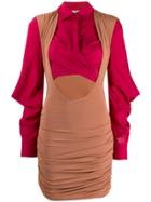 Roberto Cavalli Cut Out Shirt Dress - Neutrals