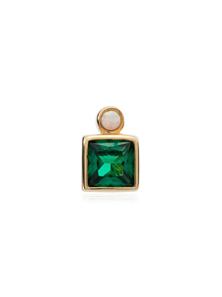 Anni Lu Bling Green And Crystal Stud Earring - Metallic
