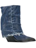 Diesel Denim Cowboy Boots - Blue