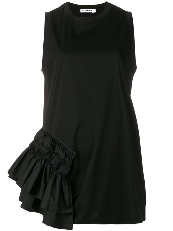Jil Sander Flared Sleeveless Top - Black