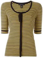 Marc Jacobs - Striped Fine Knit Top - Women - Cotton - L, Yellow/orange, Cotton