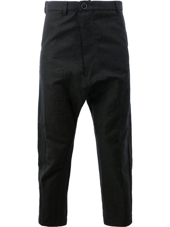 Taichi Murakami Dropped Crotch Cropped Trousers - Grey