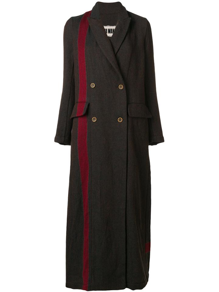 Uma Wang Long Stripe Coat - Brown