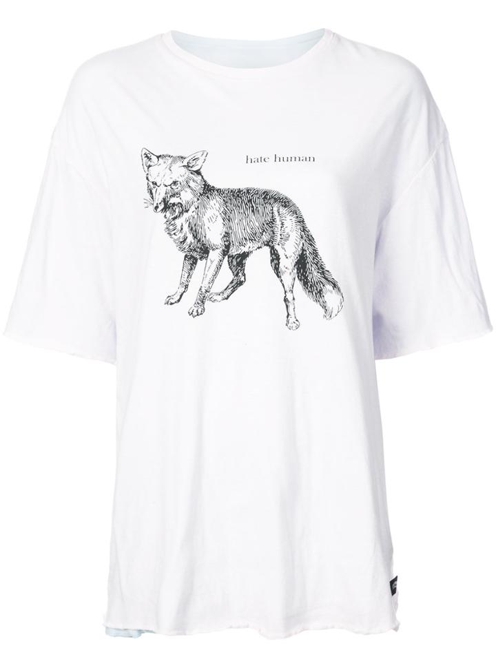 Undercover Fox Print T-shirt - Blue
