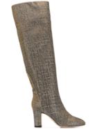 Gia Couture Metallized High Boots - Silver