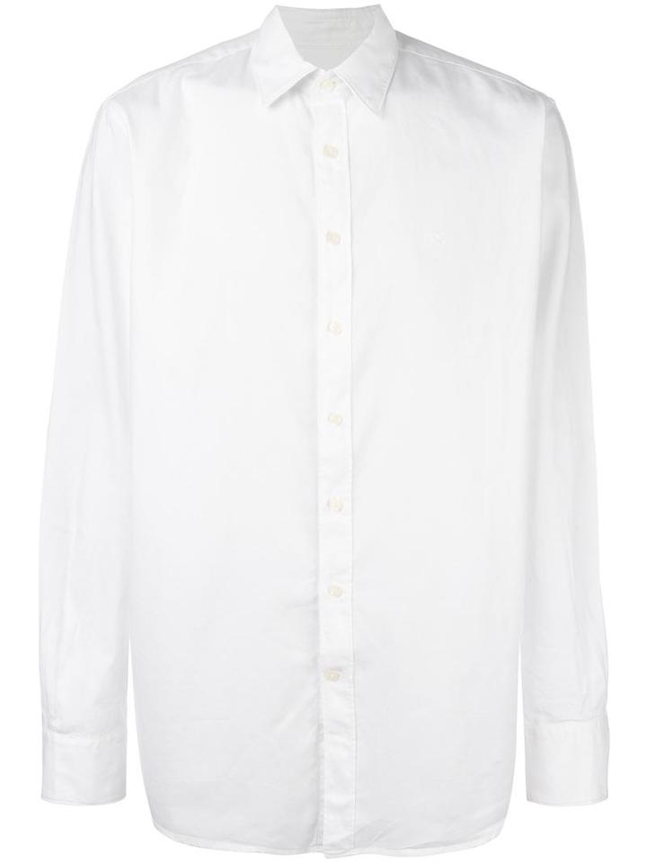 Hackett Logo Embroidered Shirt, Men's, Size: Large, White, Cotton