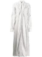 Y/project Striped Oversized Shirt Dress - White