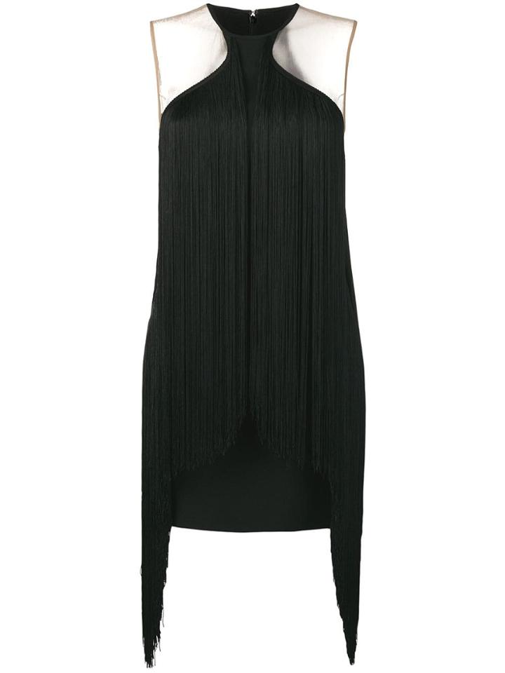 Stella Mccartney Eyewear Fringe Trim Bodycon Mini Dress - Black