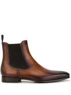 Magnanni Chelsea Square Toe Boots - Brown