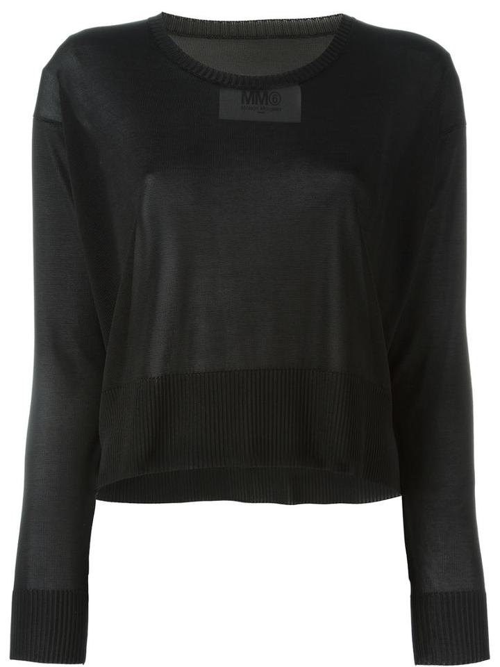 Mm6 Maison Margiela Round Neck Jumper, Women's, Size: Medium, Black, Viscose