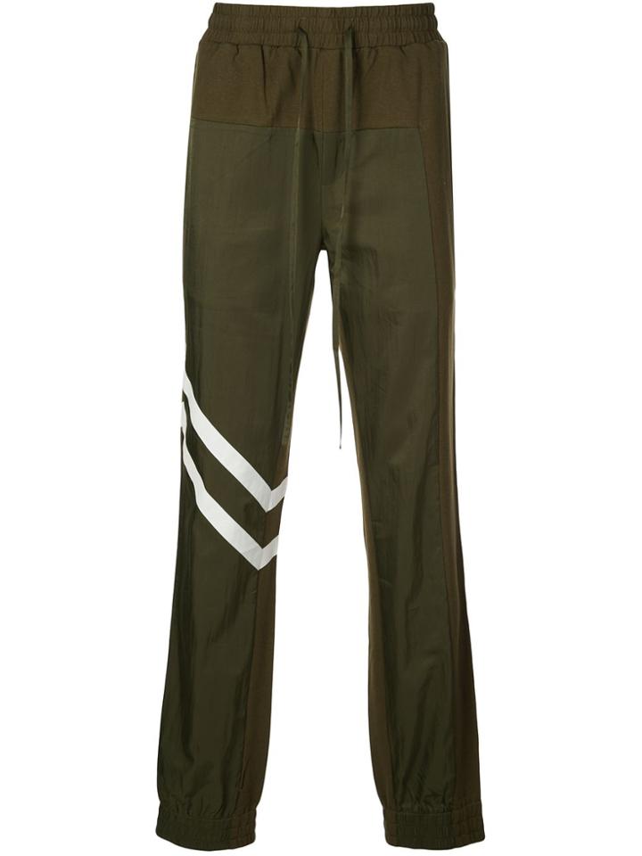 God's Masterful Children Geometric Panelled Track Pants - Green
