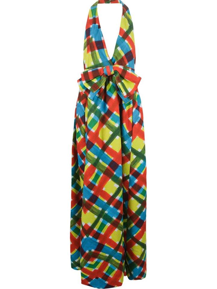 Isolda 'arco-íris' Textured Long Dress