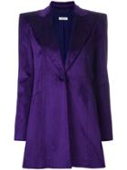 Nina Ricci Peak-lapel Longline Velvet Jacket - Pink & Purple