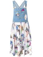 Kenzo Dungaree Top Dress, Women's, Size: 40, Blue, Silk/cotton