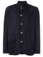 Brunello Cucinelli Flap Pocket Jacket, Men's, Size: Large, Blue, Leather/cupro