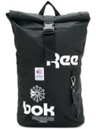 Reebok Logo Print Buckle Strap Backpack - Black