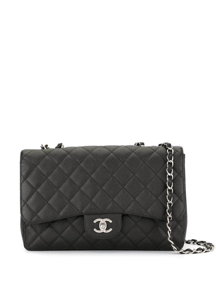 Chanel Pre-owned '10s Quilted Shoulder Bag - Black