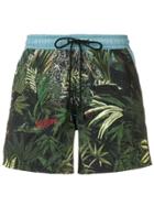Etro Tropical Print Swim Shorts - Green
